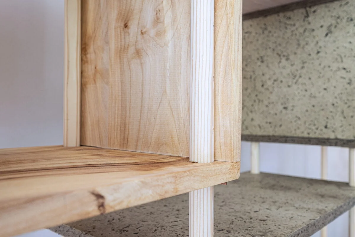 Detail of the biobased panels and frames