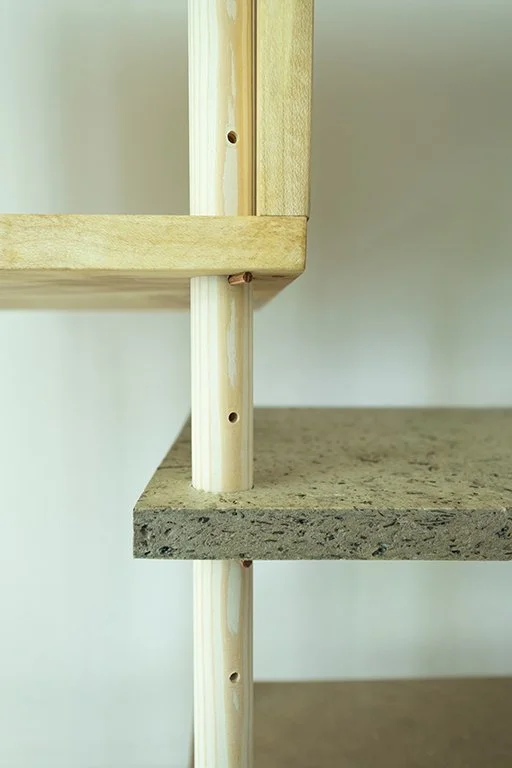 Regenerative Modular Cabinet with covers of natural fibres