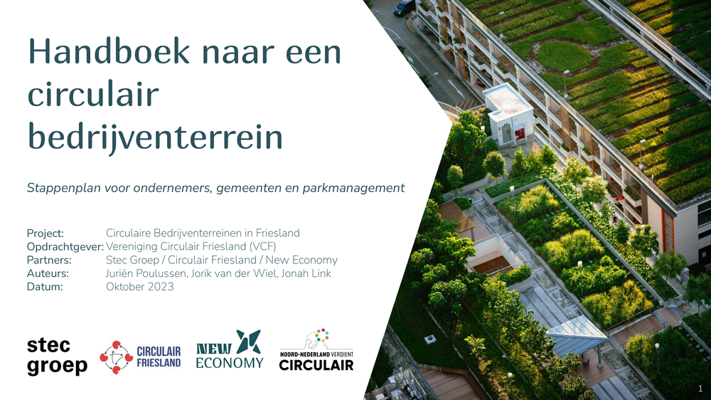 Voorblad Handboek naar een circulair bedrijventerrein Friesland 2023