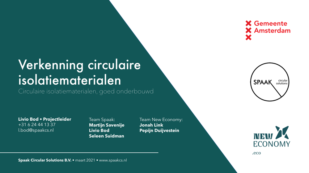 Voorblad verkenning circulaire isolatiematerialen Amsterdam